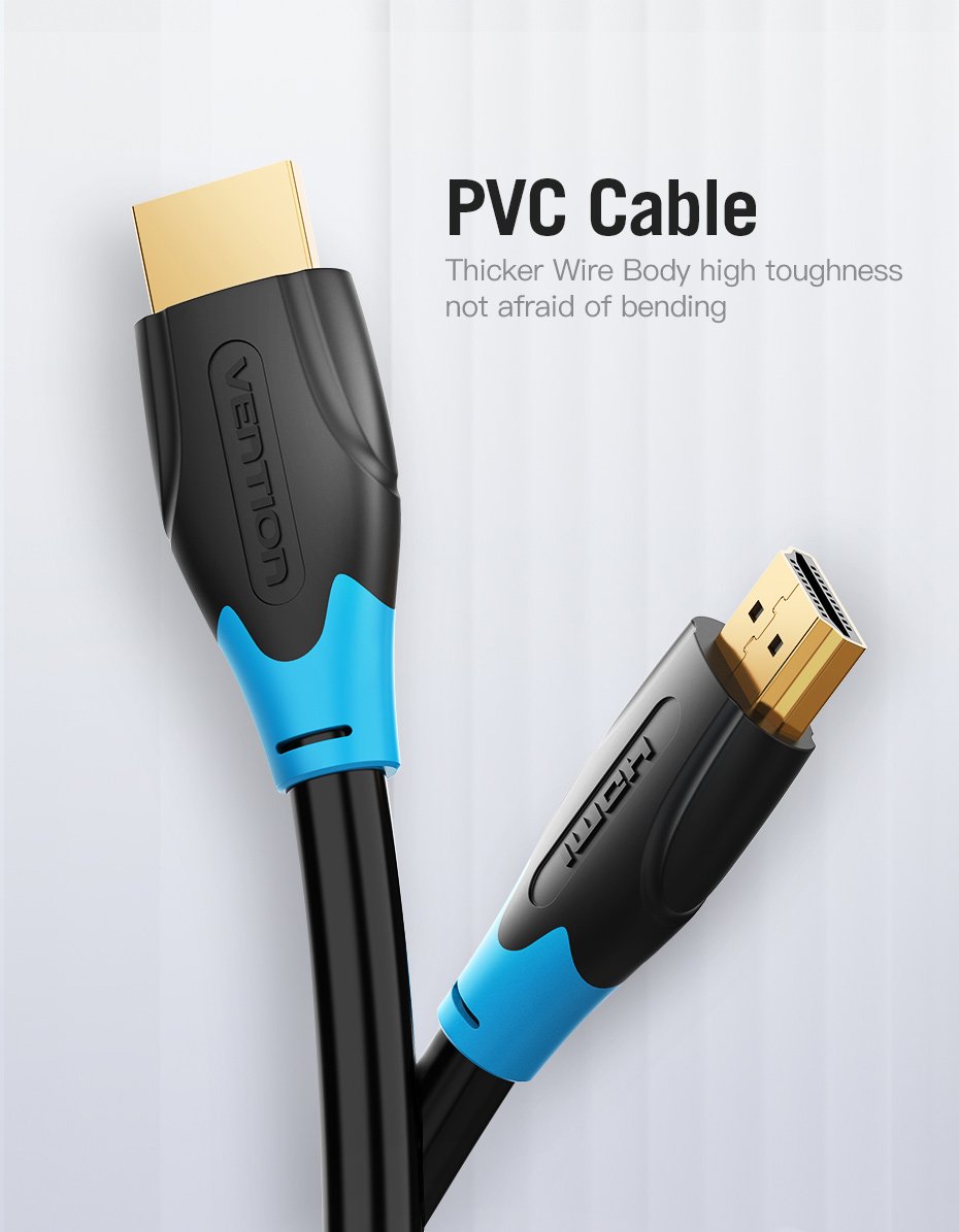 Vention Καλώδιο HDMI v2.0 M / M 4K/60Hz Χρυσό - 1M Μαύρο - AACBF
