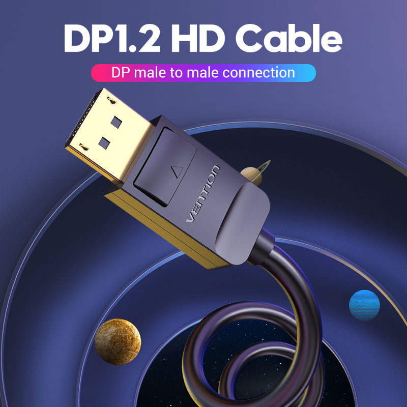 Vention Кабел Cable - Display Port v1.2 DP M / M Black 4K 5M - HACBJ