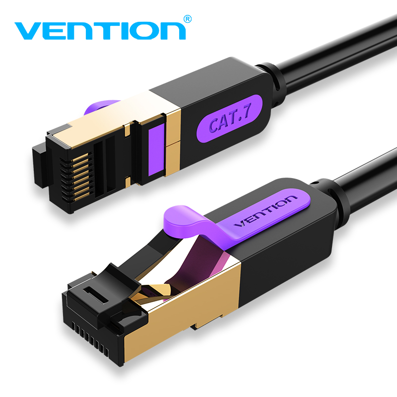 Câble LAN SSTP Cat.7 Patch Cable Vention - 2M Noir 10Gbps - ICDBH