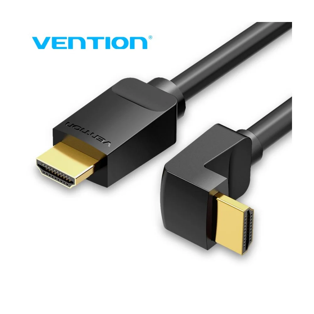 Vention Cavo HDMI Angolo Destro 90 Gradi v2.0 M / M 4K/60Hz Oro - 2M Nero - AARBH