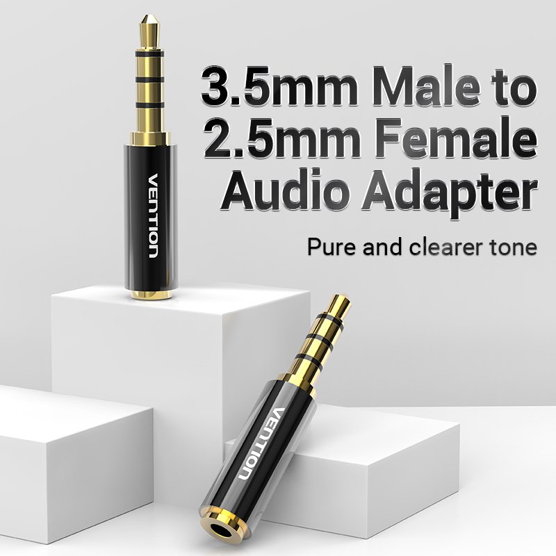 Vention adaptateur Adaptateur Audio 3.5mm M / 2.5mm F Noir Métal - BFBB0