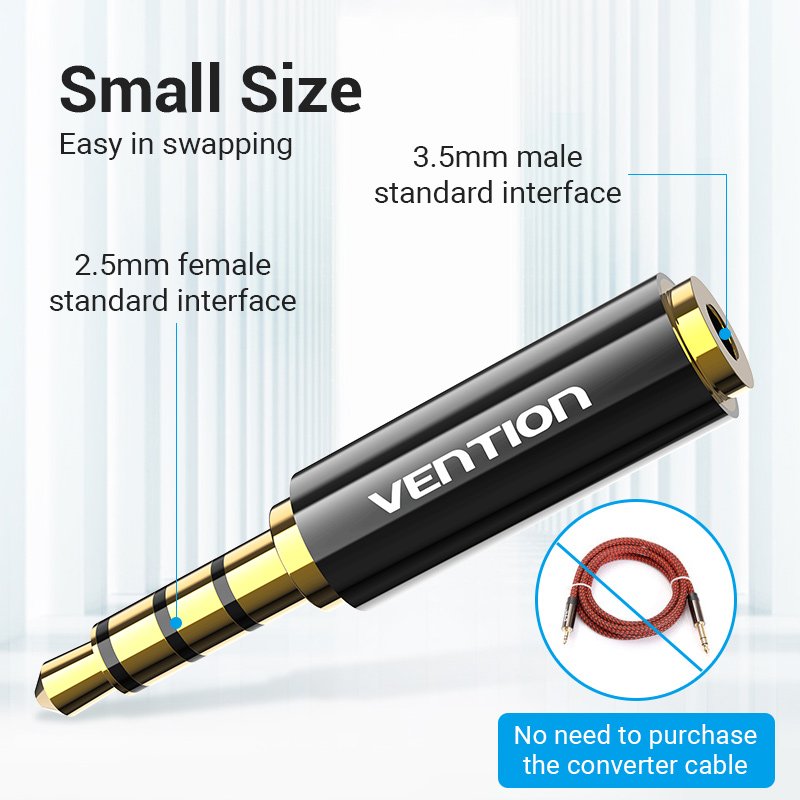 Vention adaptateur Adaptateur Audio 3.5mm M / 2.5mm F Noir Métal - BFBB0