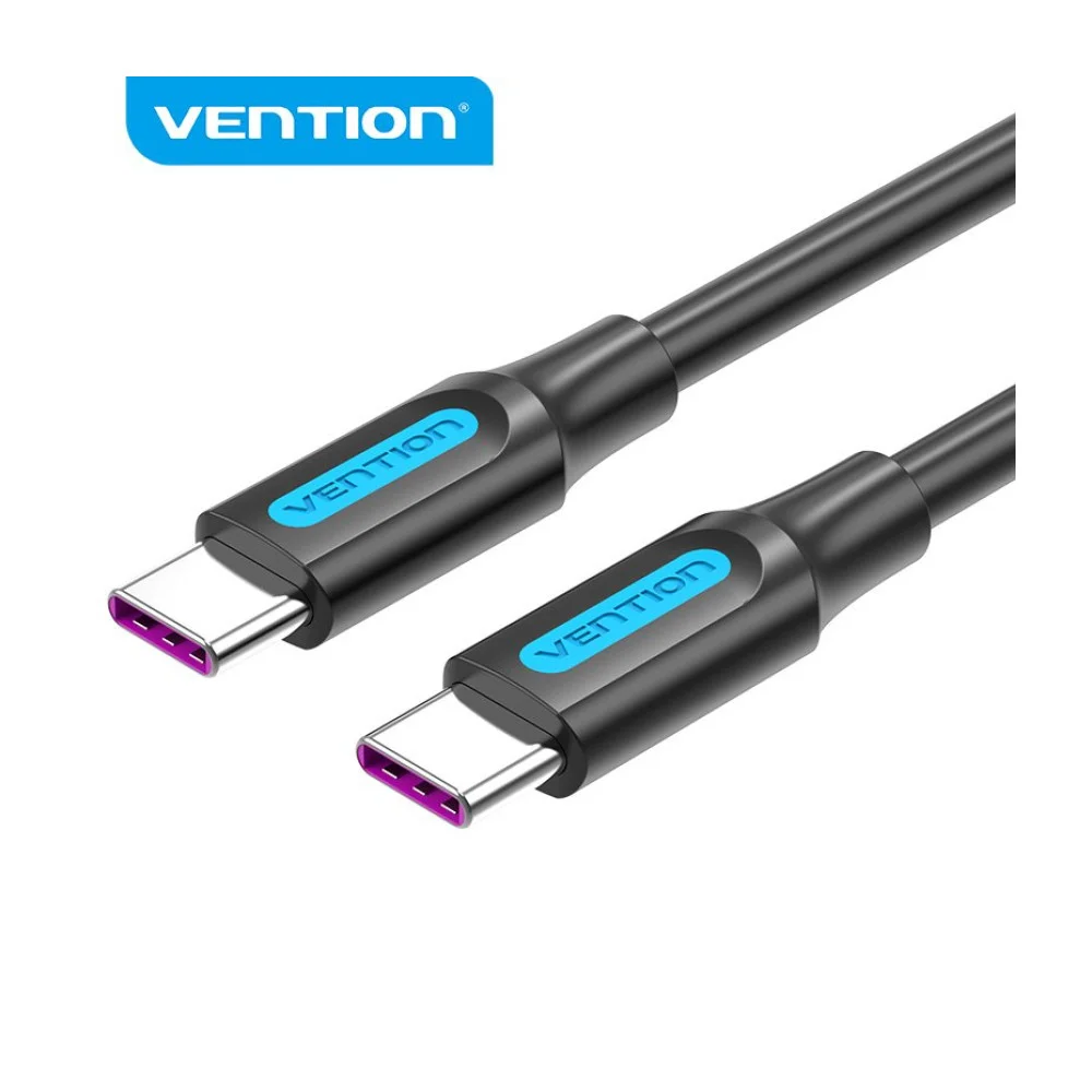 Vention Καλώδιο USB 2.0 Type-C to Type-C - 1.5M Μαύρο 5A Γρήγορη Φόρτιση - COTBG
