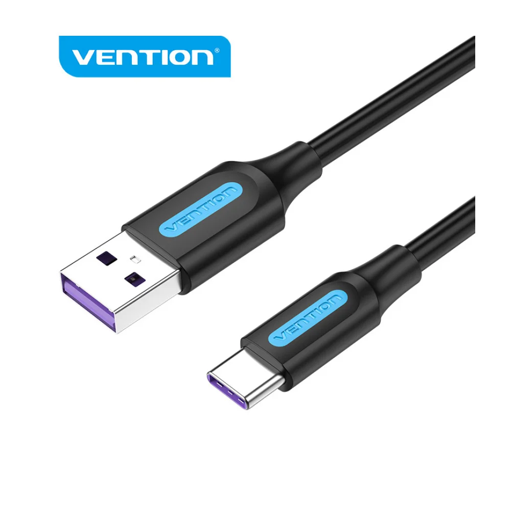 Vention Кабел USB 3.1 Type-C / USB 2.0 AM - 0.5M Black 5A Fast Charge - CORBD