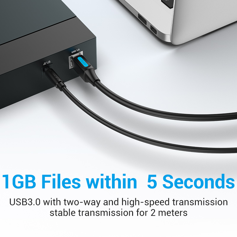 Vention Кабел USB 3.0 AM / BM - 1.5M Black - COOBG