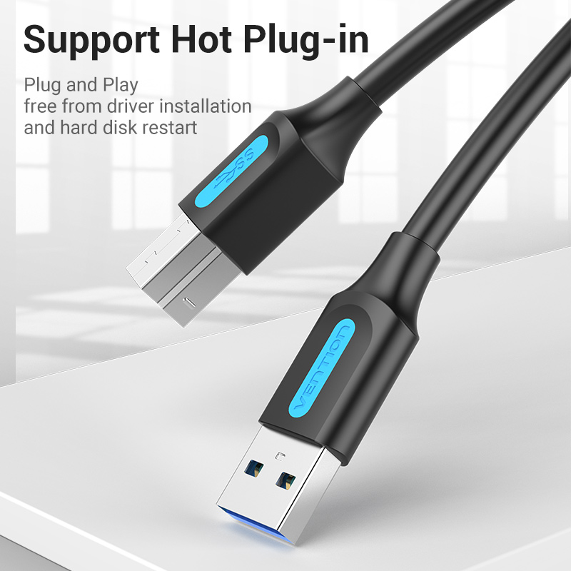 Vention Кабел USB 3.0 AM / BM - 1.5M Black - COOBG