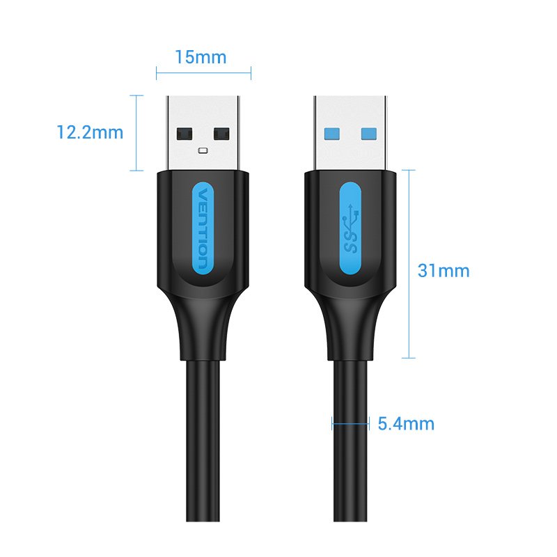 Vention Câble USB 3.0 AM / AM - 1.5M Noir - CONBG