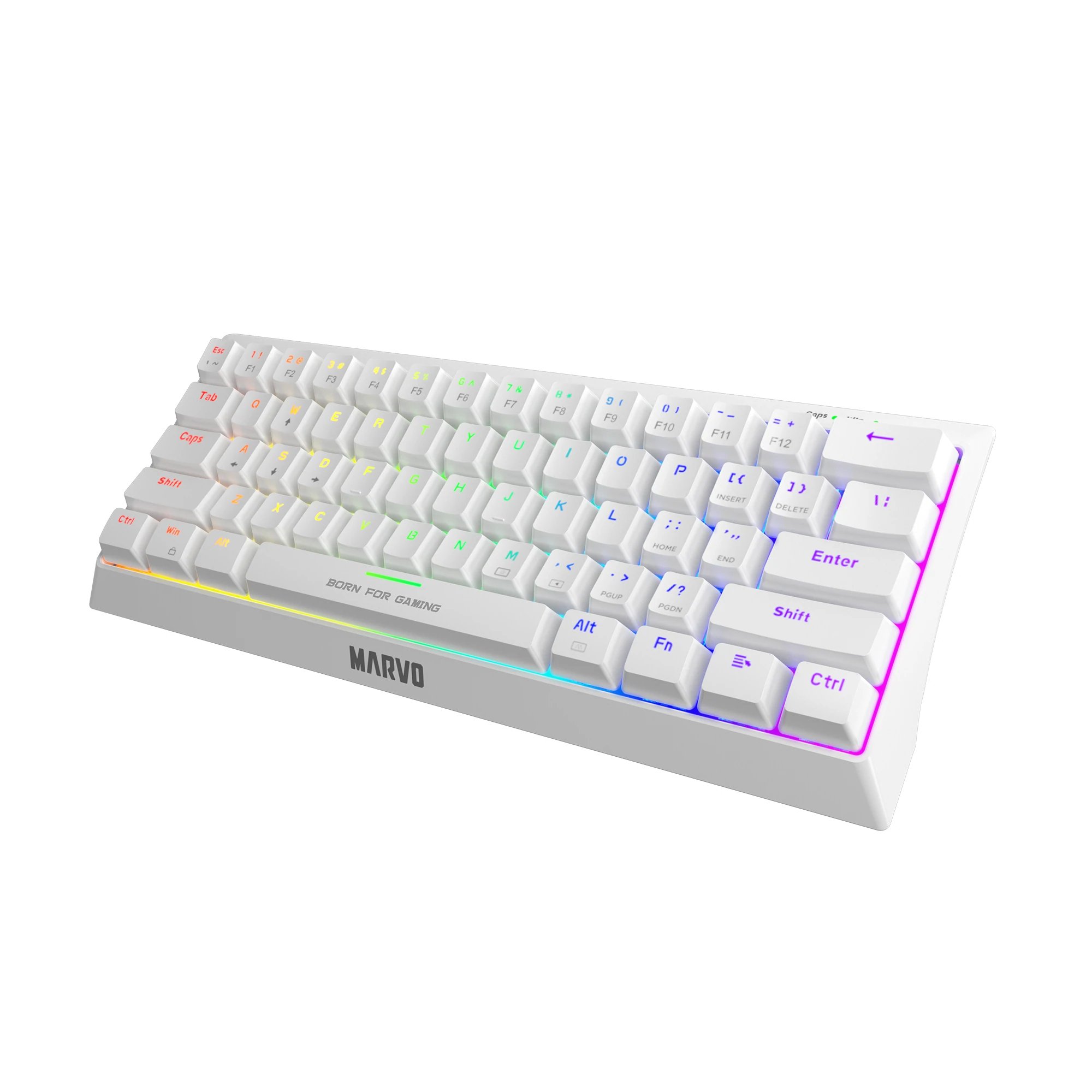 Геймъркса клавиатура Marvo KG962WH  60% White  - BLUE Switches