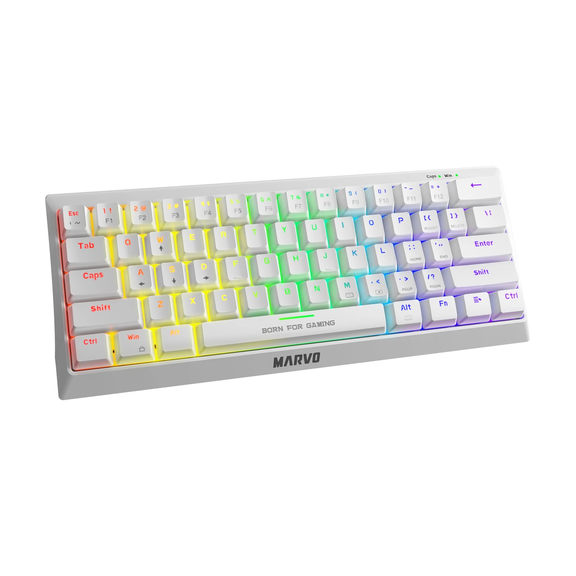 Геймъркса клавиатура Marvo KG962WH  60% White  - BLUE Switches