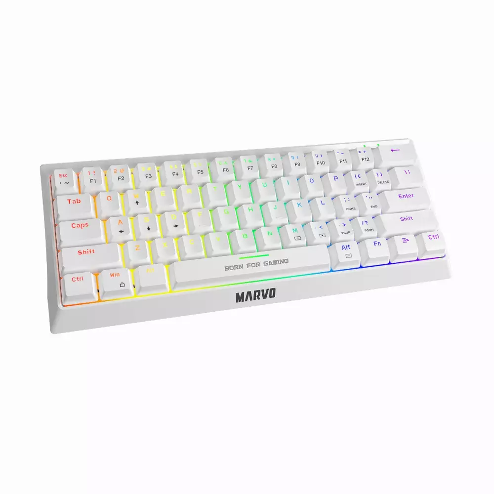 Геймъркса клавиатура Marvo KG962WH  60% White  - BLUE Switches