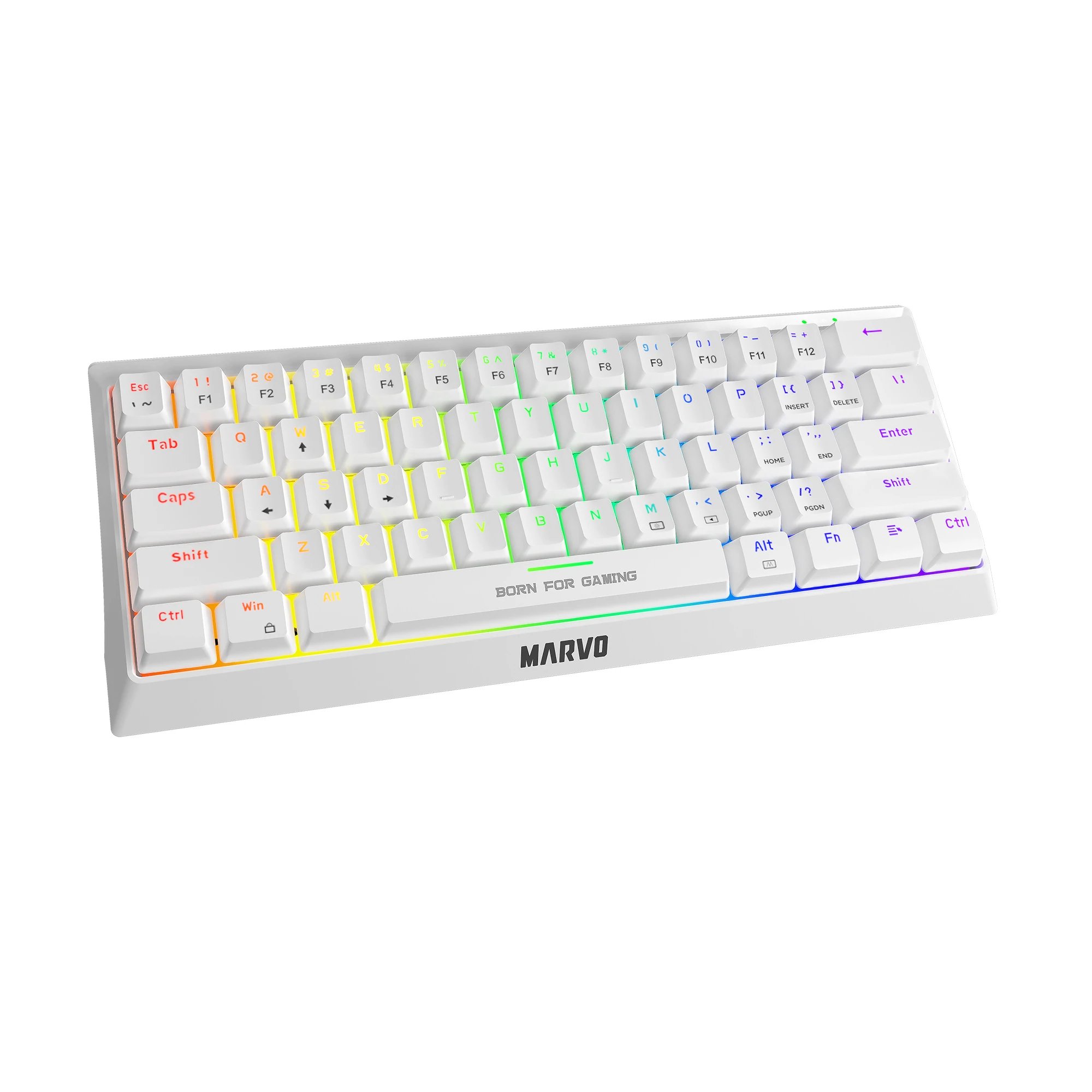 Геймъркса клавиатура Marvo KG962WH  60% White  - BLUE Switches