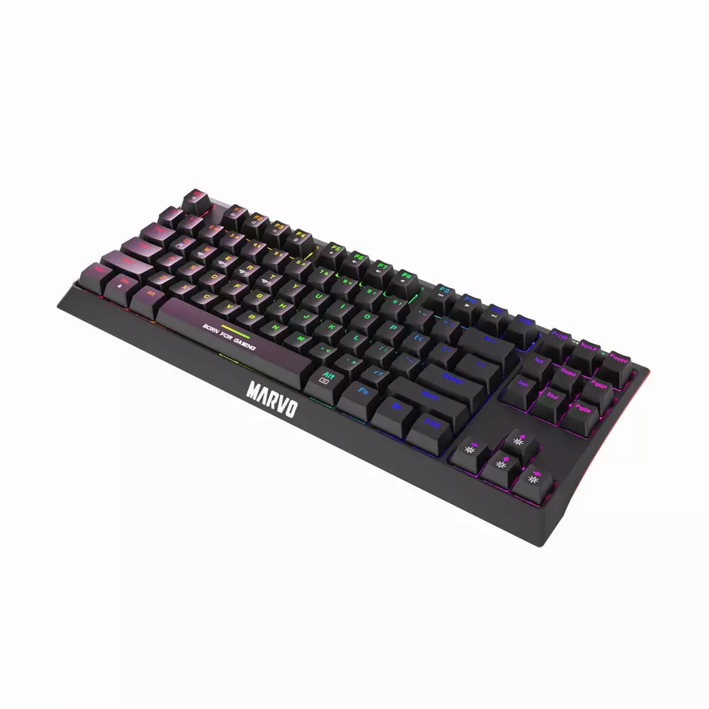 Безжична механична геймърска клавиатура Marvo KG953W - Bluetooth 5.0, Blue switches, 87 keys TKL