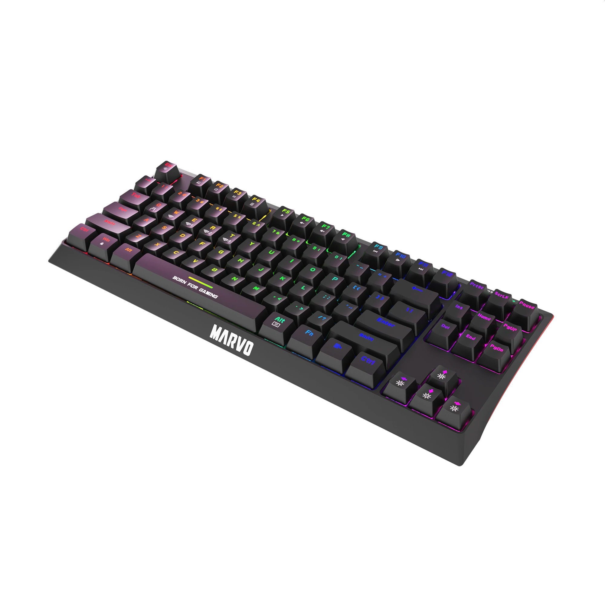 Безжична механична геймърска клавиатура Marvo KG953W - Bluetooth 5.0, Blue switches, 87 keys TKL