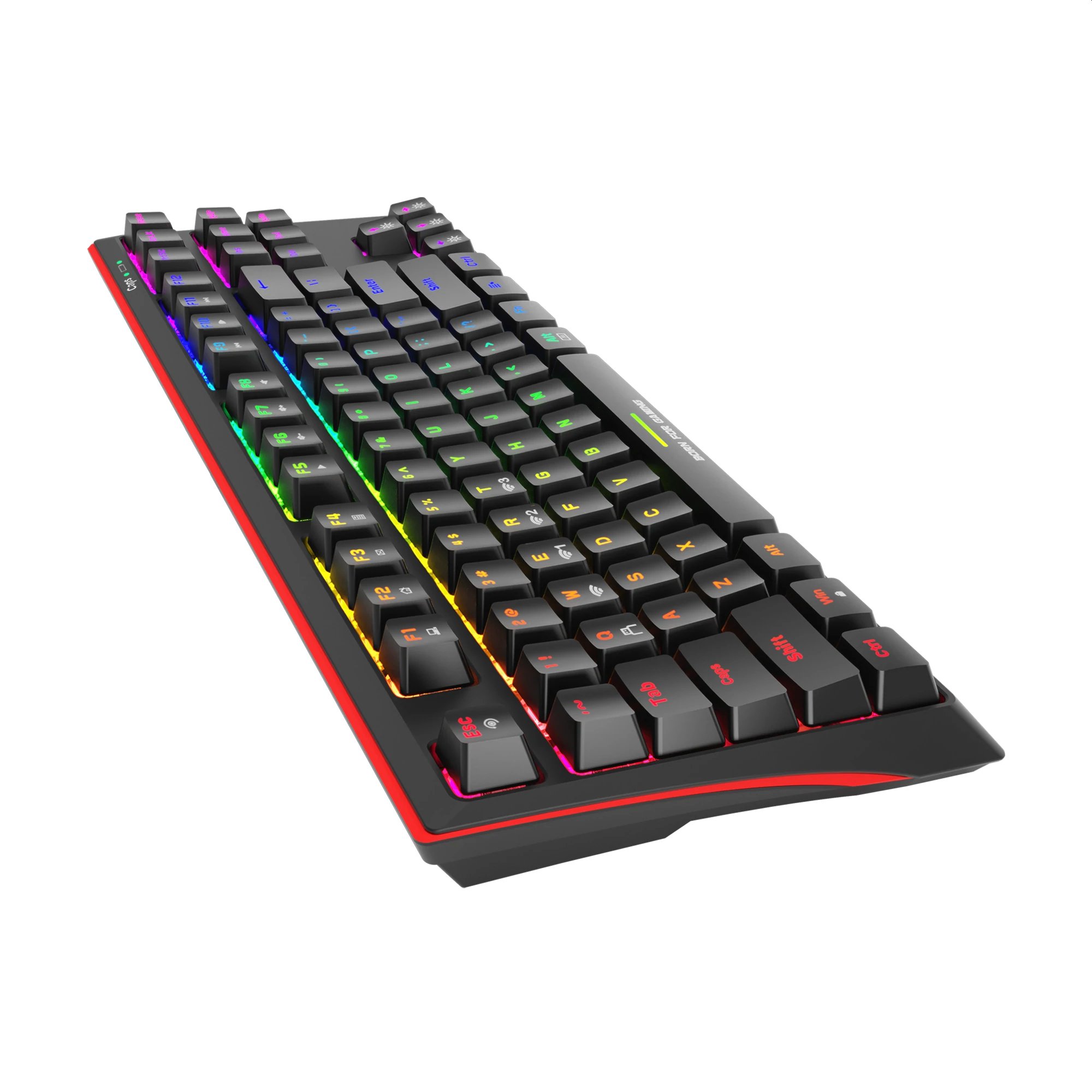 Безжична механична геймърска клавиатура Marvo KG953W - Bluetooth 5.0, Blue switches, 87 keys TKL
