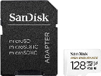 Карта памет SANDISK High Endurance micro SDHC UHS-I, A1, SD Адаптер, 128GB, Class 10, 100Mb/s