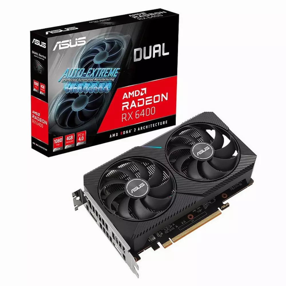 Видео карта ASUS Radeon RX 6400 4GB DUAL - 90YV0H90-M0NA00