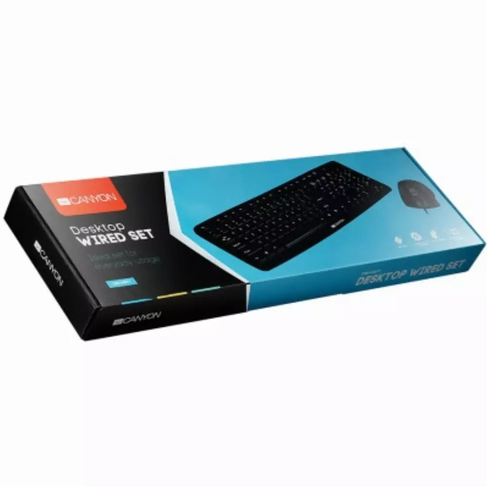 Clavier avec souris Canyon CNE-CSET1-BG USB Water Resistant BG layout