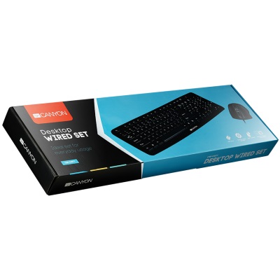 Clavier avec souris Canyon CNE-CSET1-BG USB Water Resistant BG layout