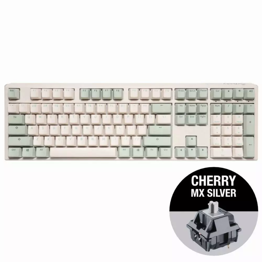 Геймърскa механична клавиатура Ducky One 3 Matcha Full-Size Cherry MX Silver
