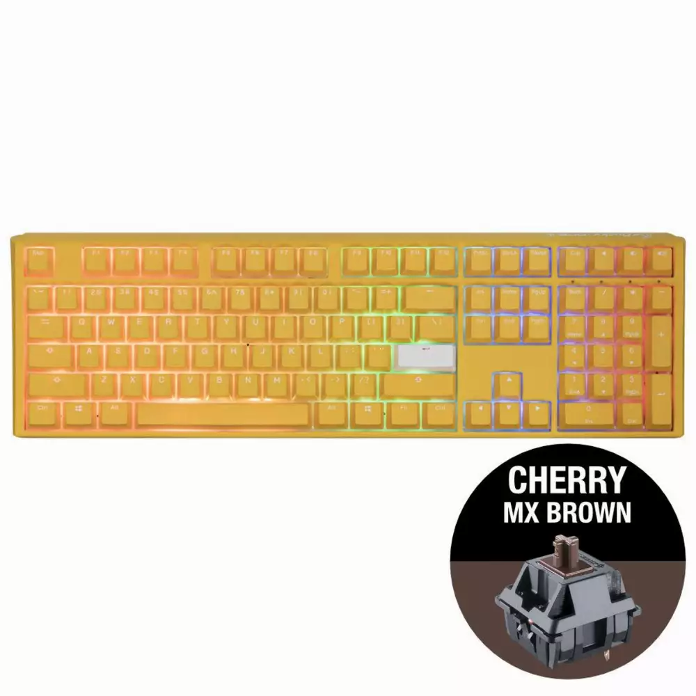 Геймърскa механична клавиатура Ducky One 3 Yellow Full-Size Cherry MX Brown