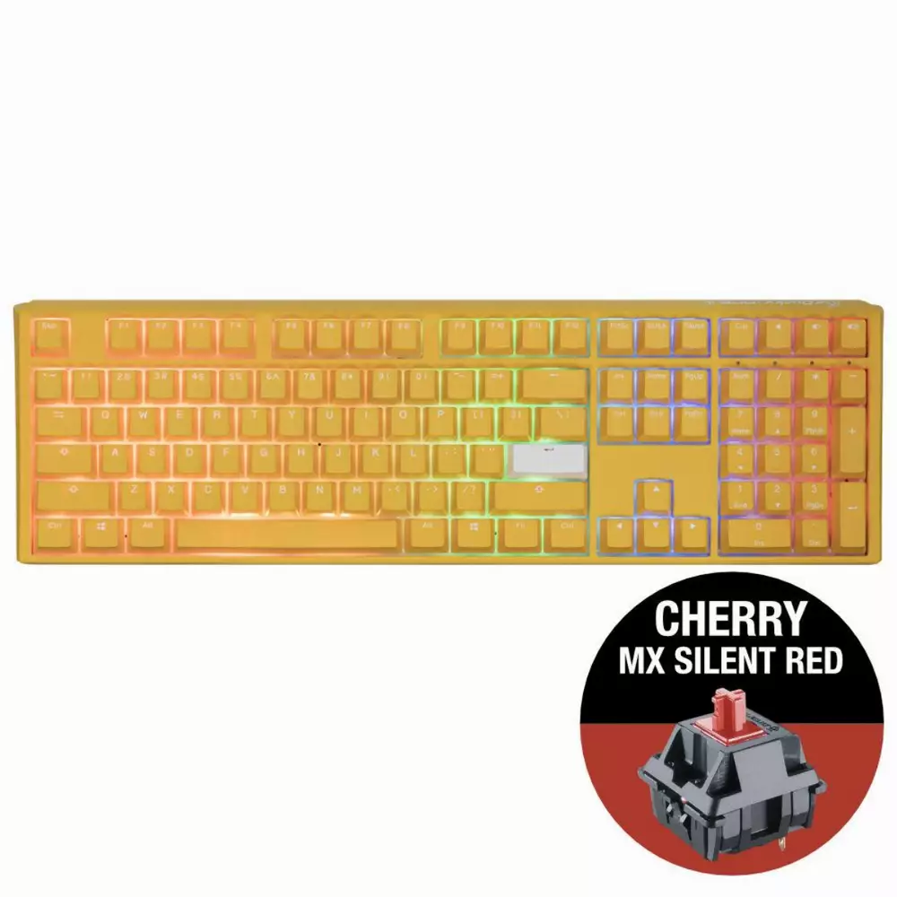 Геймърскa механична клавиатура Ducky One 3 Yellow Full-Size Cherry MX Silent Red