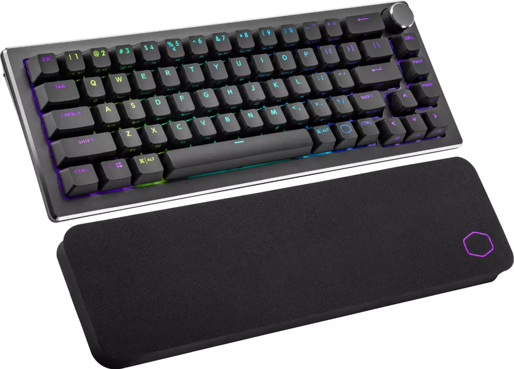 Геймърска Механична Клавиатура Cooler Master CK721, TTC Brown Switches, US Layout, Wireless 65%, RGB, Space Gray