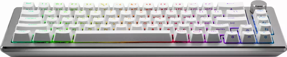 Gaming Μηχανικό Πληκτρολόγιο Cooler Master CK721, TTC Brown Switches, US Layout, Wireless 65%, RGB, Silver White