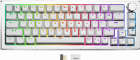 Геймърска Механична Клавиатура Cooler Master CK721, TTC Brown Switches, US Layout, Wireless 65%, RGB, Silver White