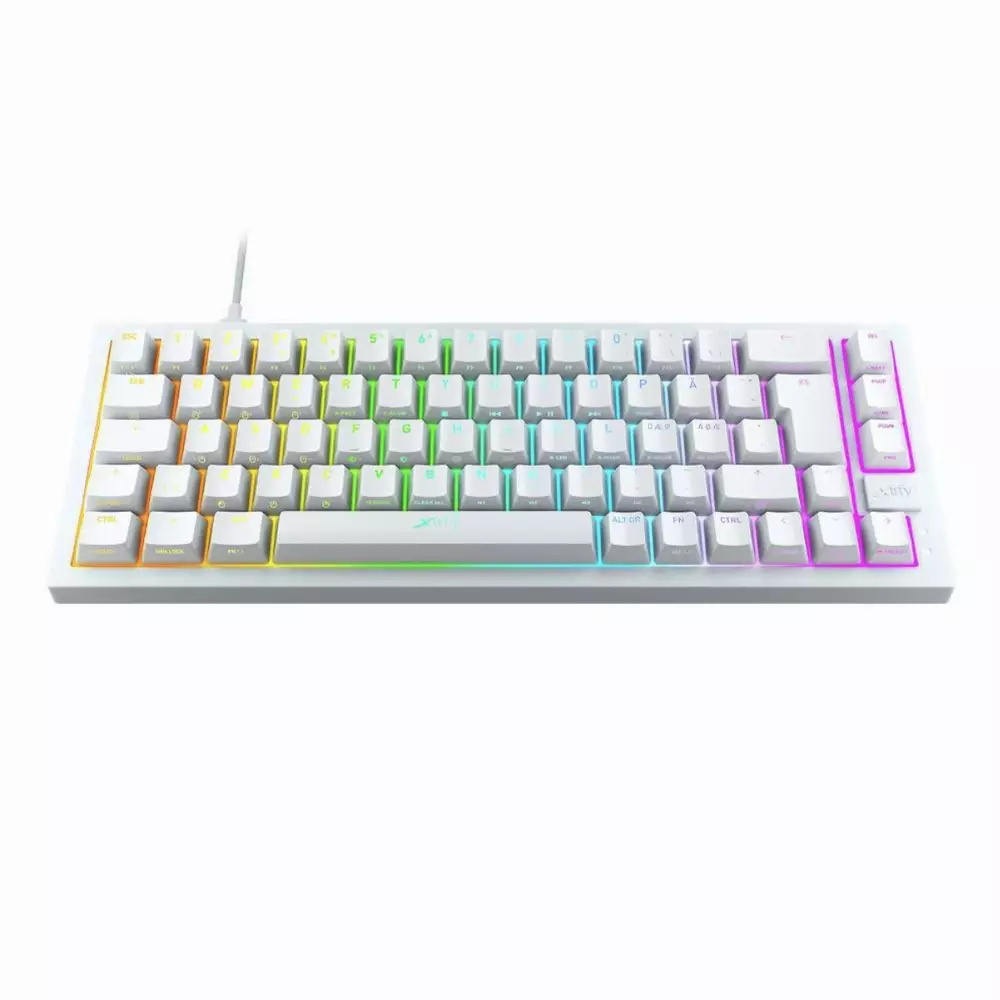 Геймърскa механична клавиатура XTRFY K5 Compact  Transperant White 65% Hotswap RGB  Kailh Red