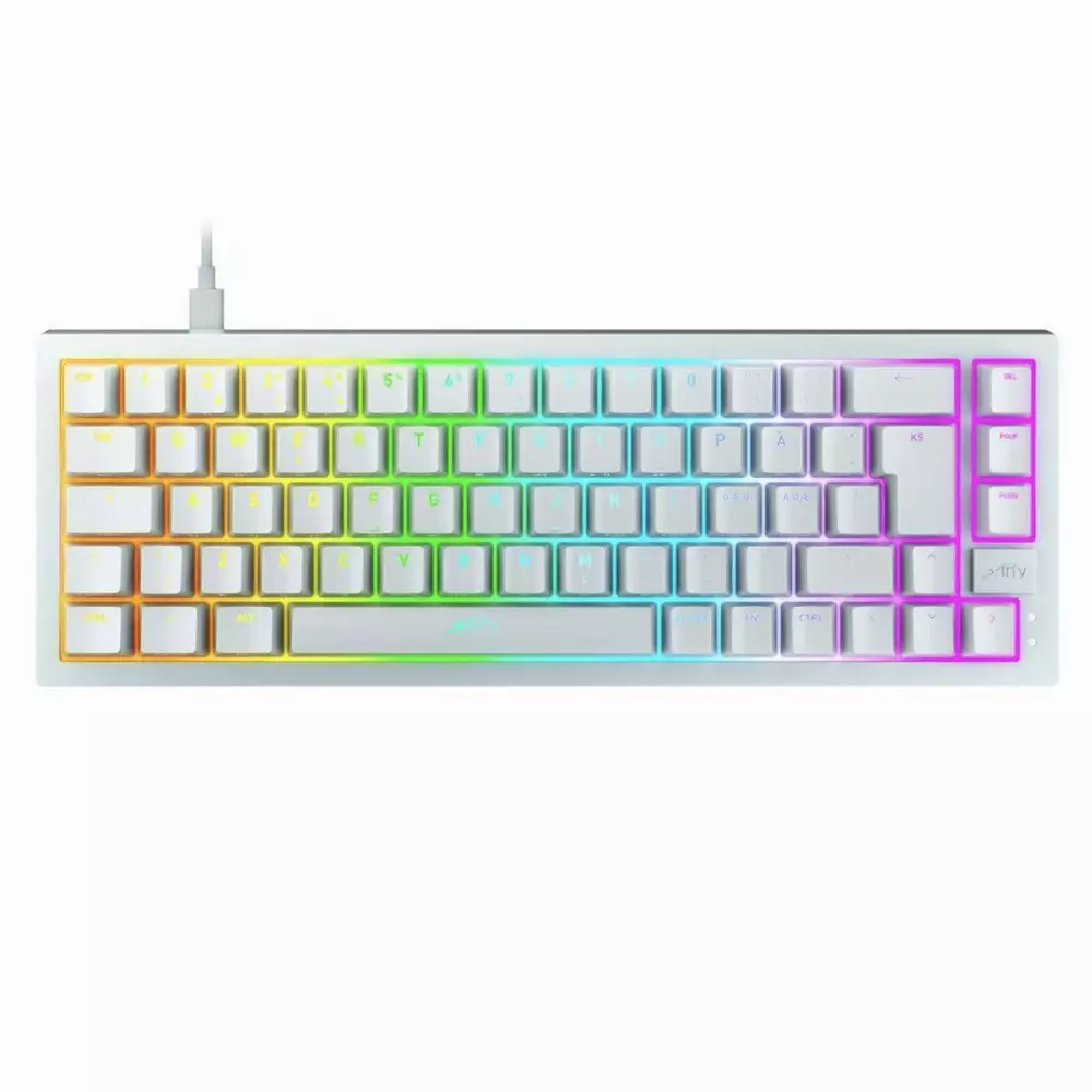 Геймърскa механична клавиатура XTRFY K5 Compact Transperant White 65% Hotswap RGB Kailh Red