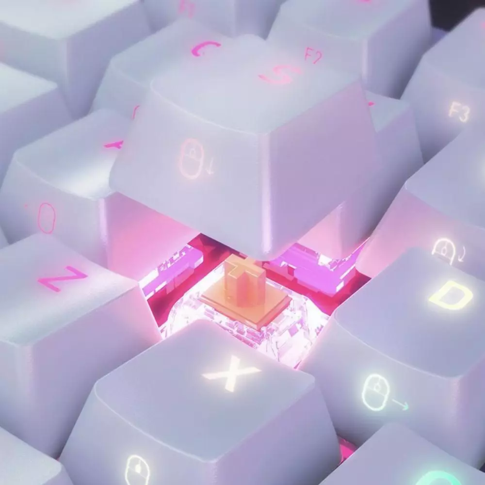 Геймърскa механична клавиатура XTRFY K5 Compact  Transperant White 65% Hotswap RGB  Kailh Red