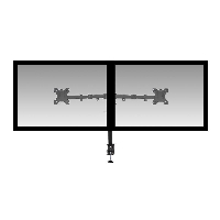 Стойка за 2 мониторa ACT AC8302, за бюро, Регулируема, 32", 2x8 кг, Черен