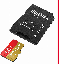 Карта памет SANDISK Extreme microSDXC, 400GB, 160MB/s, Class 10, A2, V30 UHS-I, U3, SD Adapter