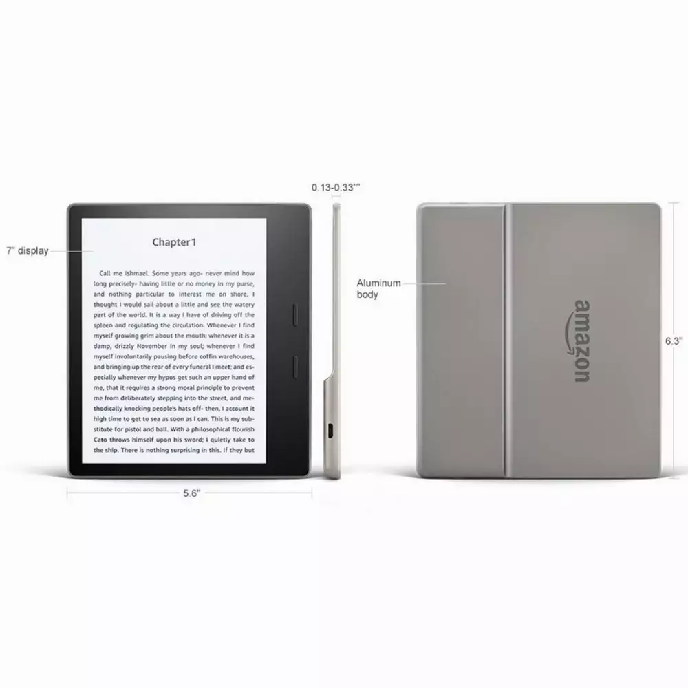 eBook четец Kindle Oasis, 7", 8GB, 300 ppi, Графит
