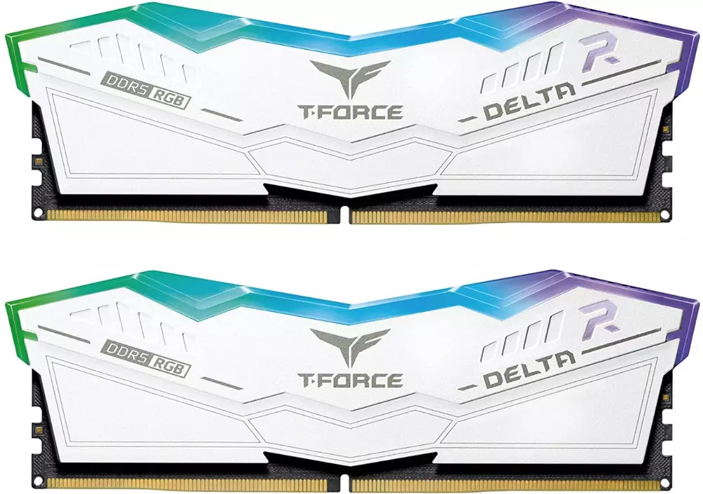 Памет Team Group T-Force Delta RGB 32GB (2x16GB) White DDR5 6400MHz CL40 - FF4D532G6400HC40BDC01