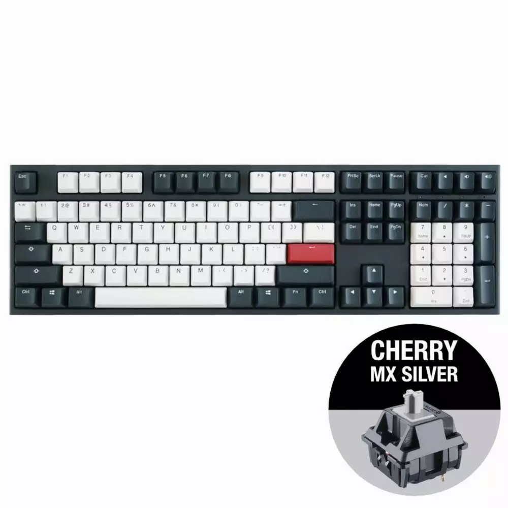 Геймърскa клавиатура Ducky One 2 Tuxedo Cherry MX Silver