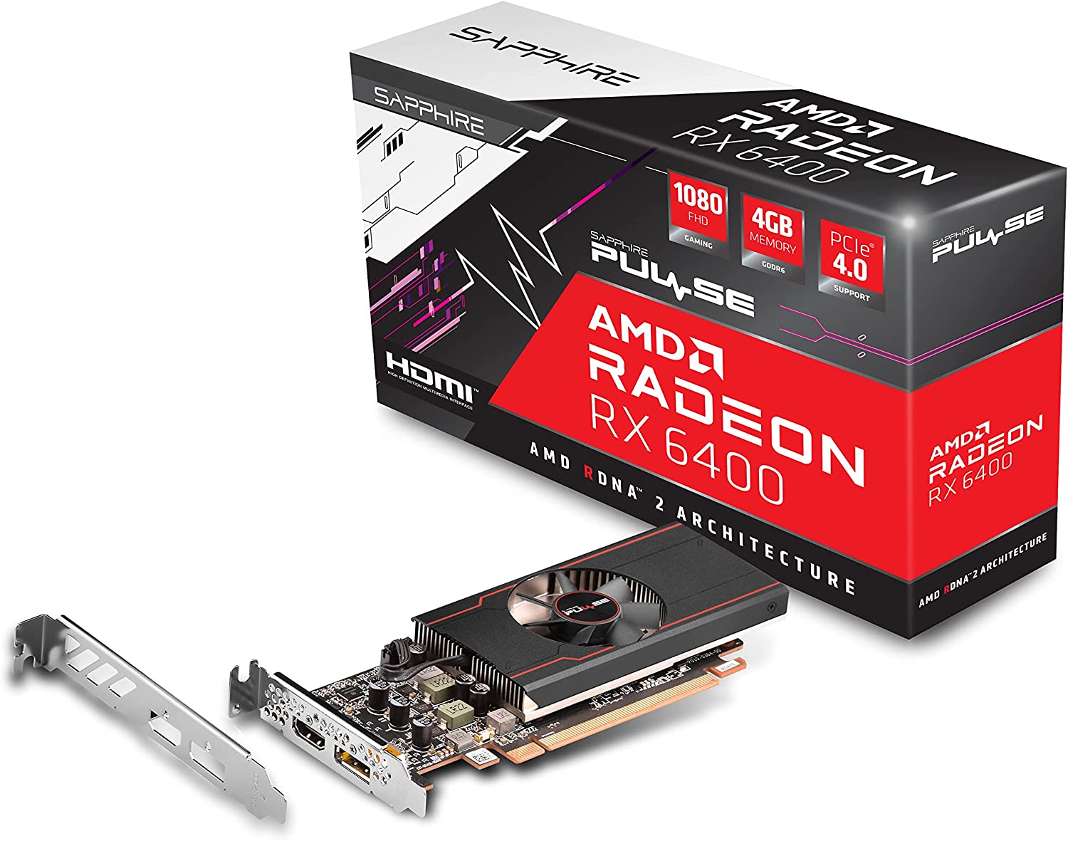 Видео карта Sapphire Pulse AMD Radeon RX 6400 GAMING 4GB GDDR6 Low Profile