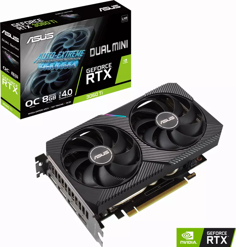 Видео карта ASUS DUAL GeForce RTX 3060 Ti V2 MINI OC Edition 8GB GDDR6 LHR