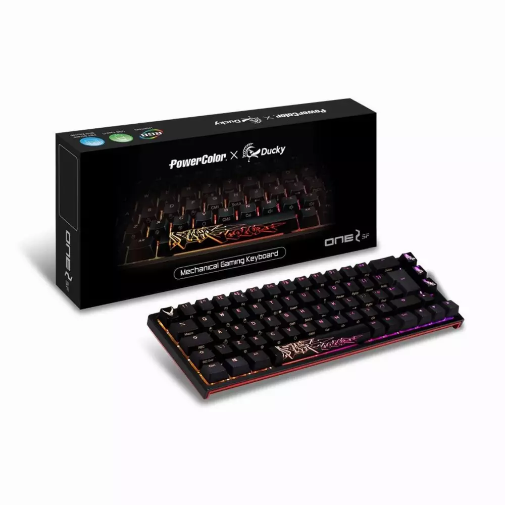Gaming μηχανικό πληκτρολόγιο Ducky x PowerColor One 2 SF RGB Kailh BOX White