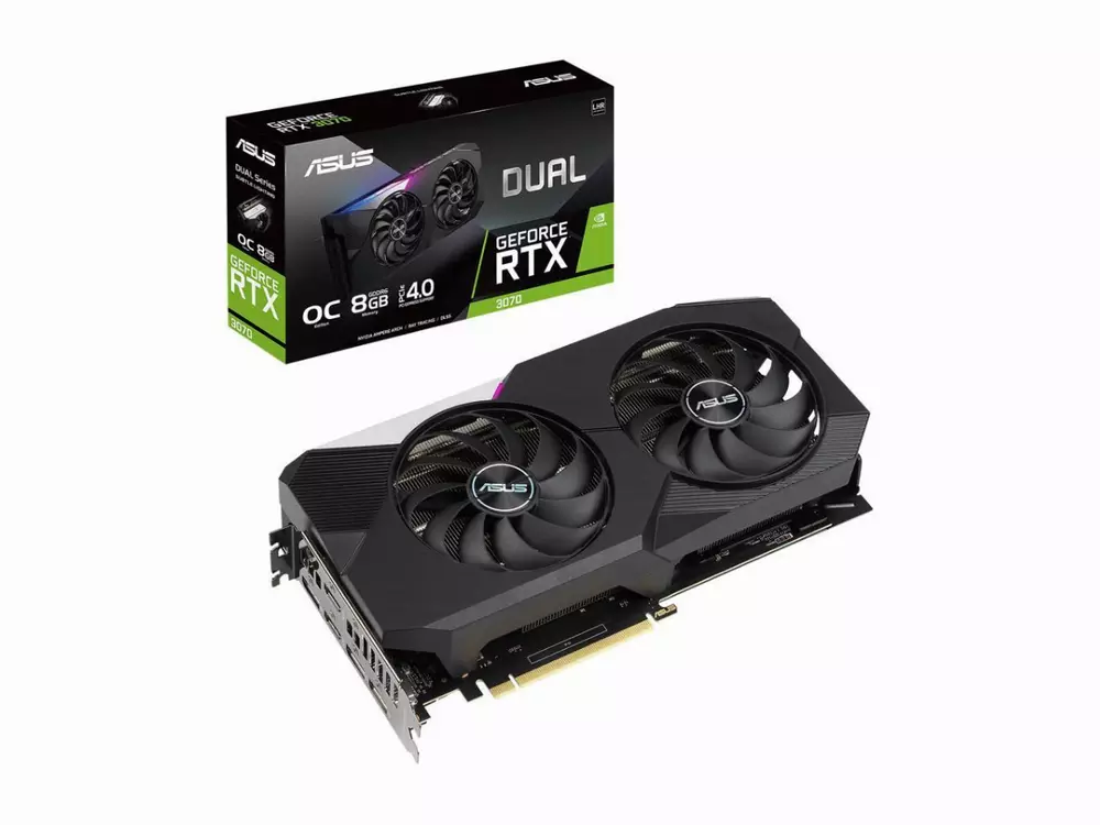 Видео карта ASUS Dual GeForce RTX 3070 V2 OC 8GB LHR - 90YV0FQC-M0NA00