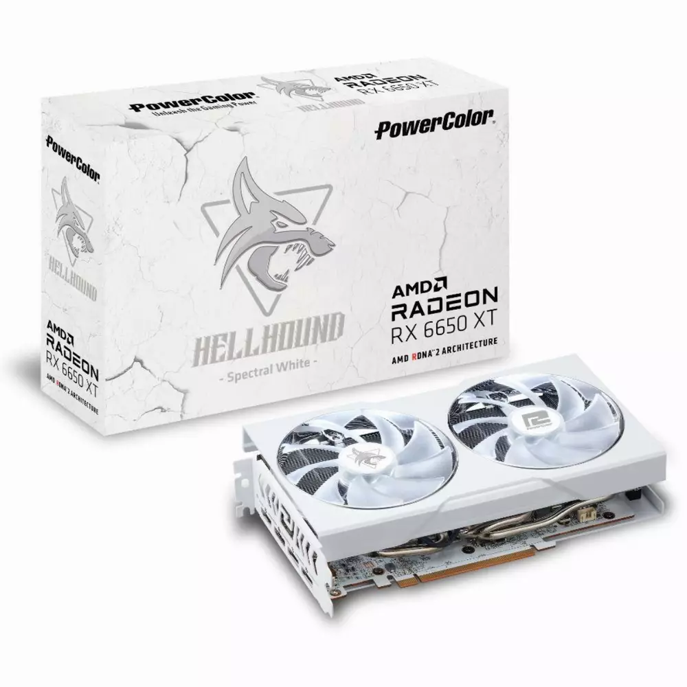 Graphics card PowerColor HellHound Spectral White OC Radeon RX 6650 XT 8GB GDDR6