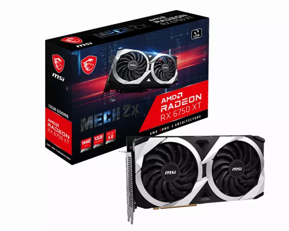 Видео карта MSI Radeon RX 6750 XT MECH 2X 12GB OC GDDR6