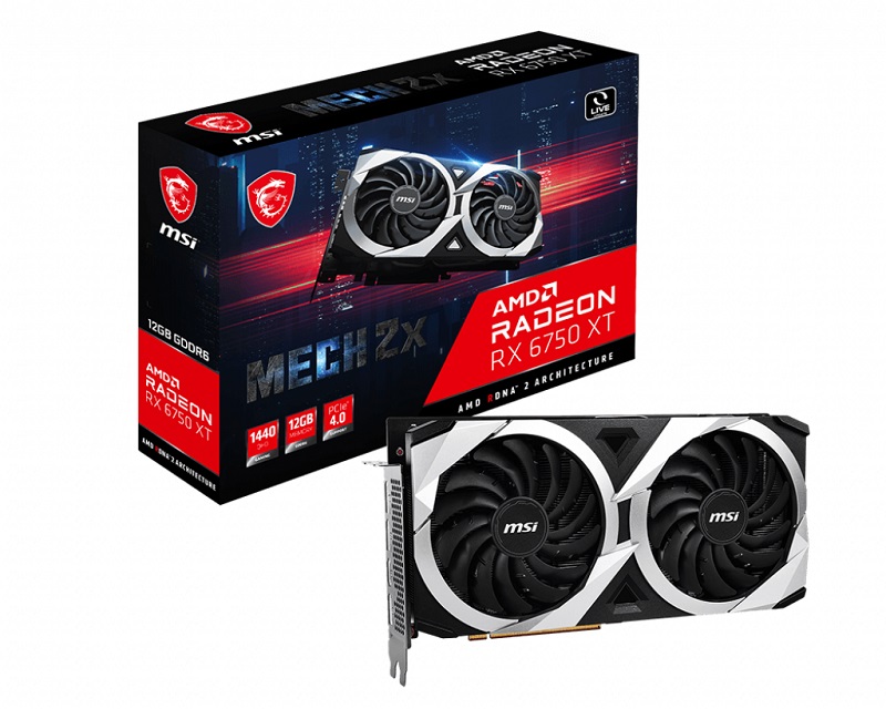 Видео карта MSI Radeon RX 6750 XT MECH 2X 12GB OC GDDR6