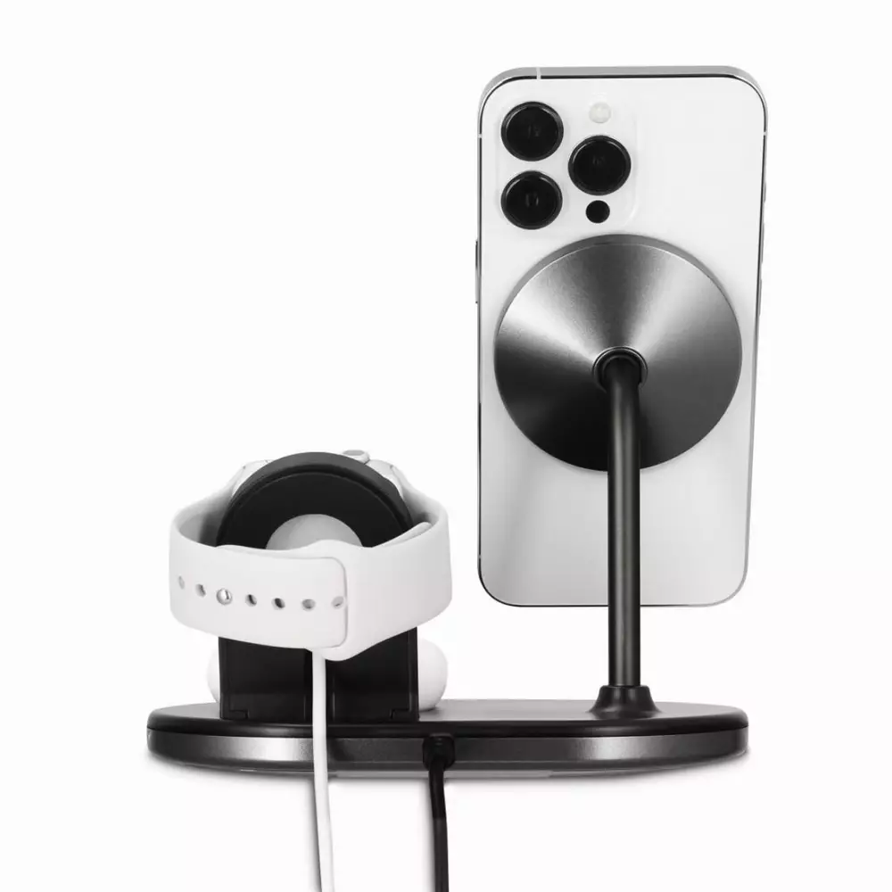 Безжично зарядно устройство HAMA MagCharge, За iPhone AirPods, Черен