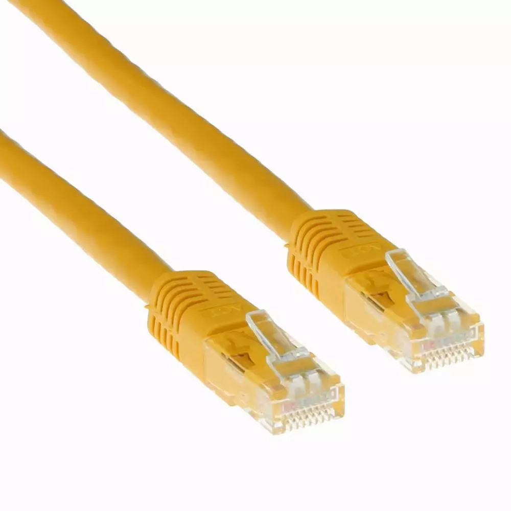 Сетевой патч-кабель ACT U/UTP, CAT 6, RJ-45 - RJ-45, 3 м, Медные провода, Желтый, Упаковка в_bulk