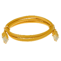 Мрежов пач кабел ACT U/UTP, CAT 6, RJ-45 - RJ-45, 3 m, Медни проводници, Жълт, Булк опаковка