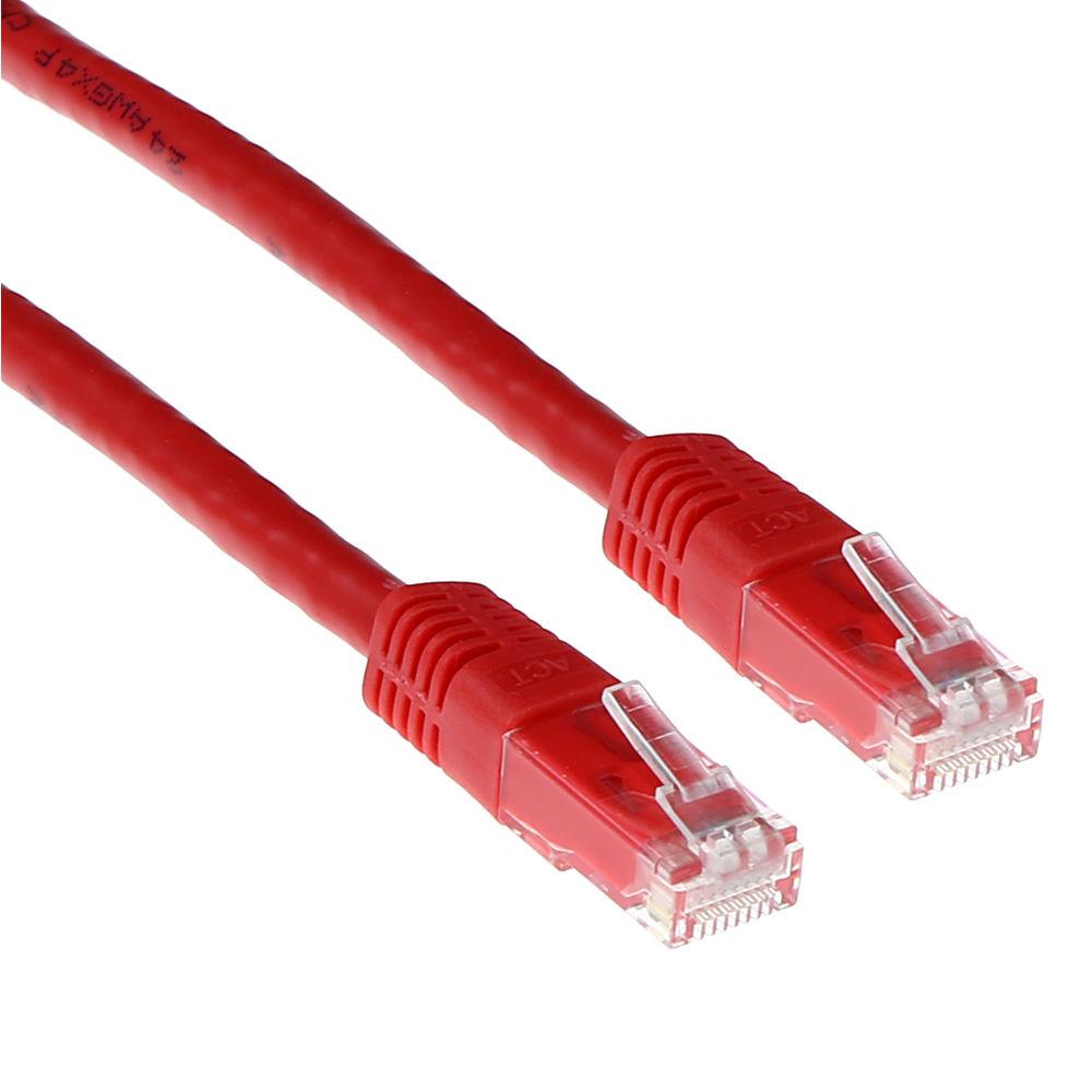 Καλώδιο δικτύου ACT U/UTP, CAT 6, RJ-45 - RJ-45, 2 m, Χάλκινα καλώδια, Κόκκινο, Συσκευασία χύμα