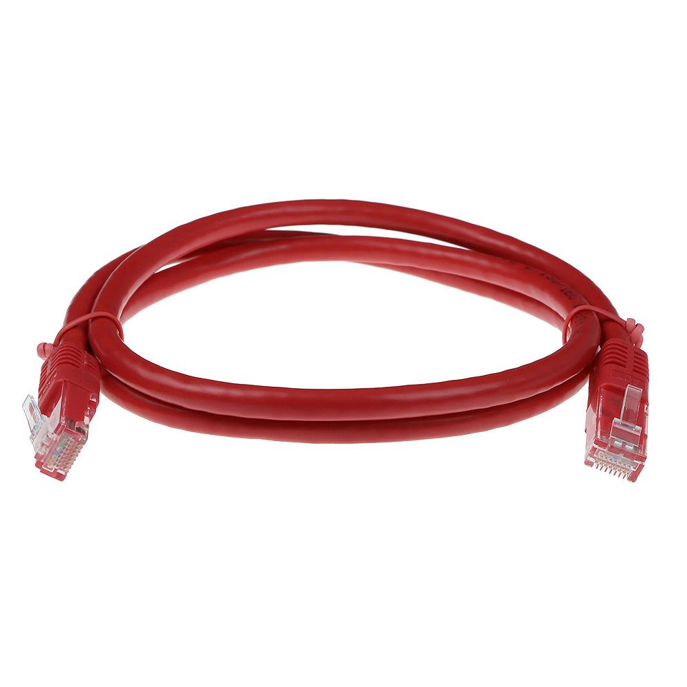 Καλώδιο δικτύου ACT U/UTP, CAT 6, RJ-45 - RJ-45, 2 m, Χάλκινα καλώδια, Κόκκινο, Συσκευασία χύμα