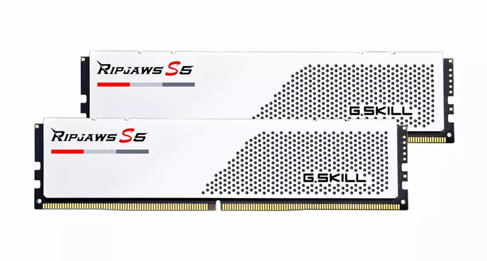 Памет G.SKILL Ripjaws S5 White 32GB (2x16GB) DDR5 5200MHz CL36 - F5-5200J3636C16GX2-RS5W