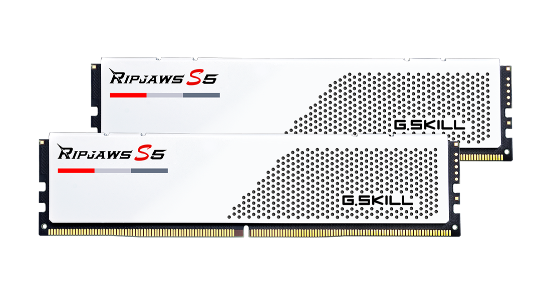 Памет G.SKILL Ripjaws S5 White 32GB (2x16GB) DDR5 5200MHz CL36 - F5-5200J3636C16GX2-RS5W